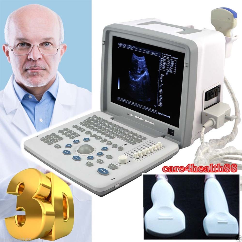 CE 12" LED Full Digital Portable Ultrasound Scanner convex+linear probe Hospital DIAGNOSTIC ULTRASOUND MACHINES FOR SALE