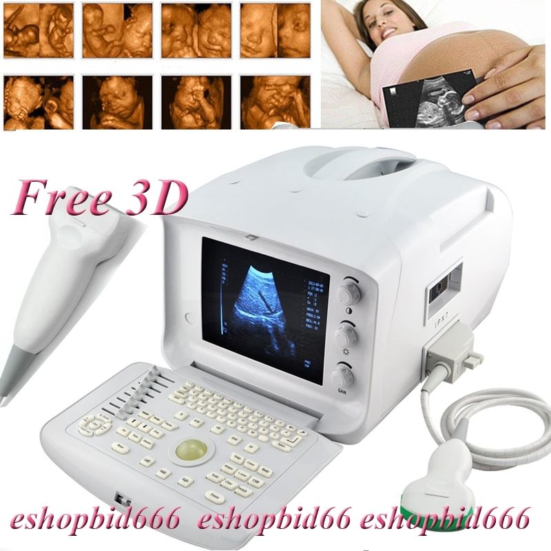 Clinic 3D Digital Ultrasound Machine Scanner System Monotor Convex +Linear Probe DIAGNOSTIC ULTRASOUND MACHINES FOR SALE