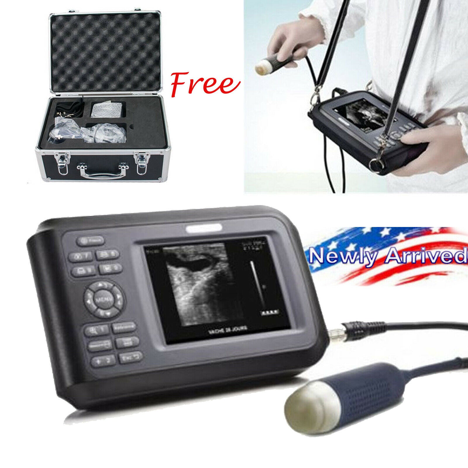 Portable Vet Digital Ultrasound Scanner Machine W Rectal Animal Horse Cow Sheep DIAGNOSTIC ULTRASOUND MACHINES FOR SALE