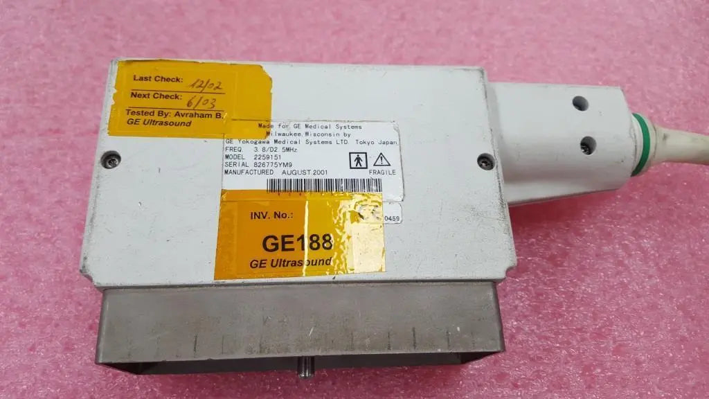 GE Healthcare Yokogawa Medical Systems 3.8/D2.5MHz C358 2259151 Ultrasound Probe DIAGNOSTIC ULTRASOUND MACHINES FOR SALE