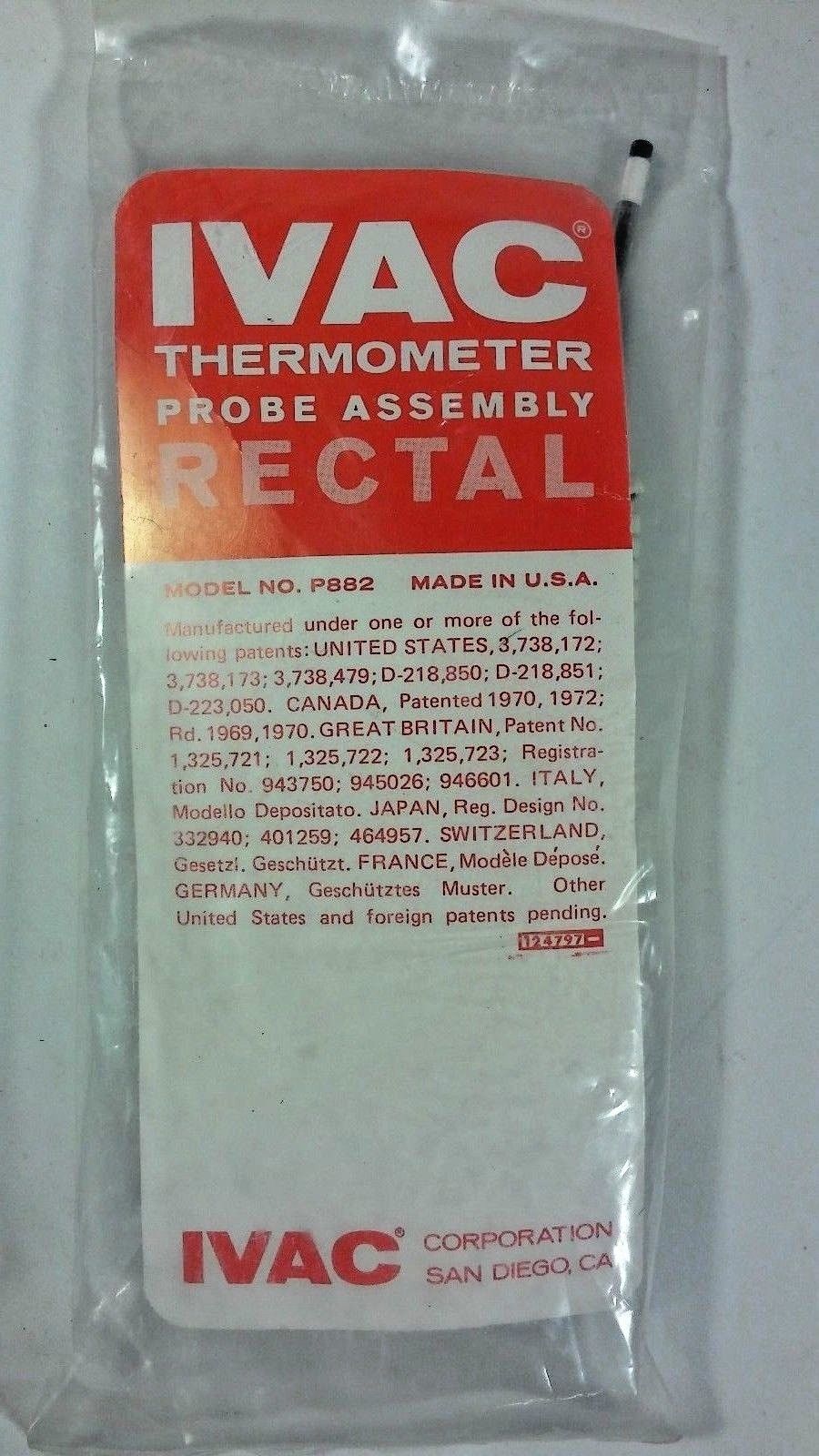 NEW SEALED IVAC Rectal Thermometer Probe Assembly Model P882 USA MADE DIAGNOSTIC ULTRASOUND MACHINES FOR SALE