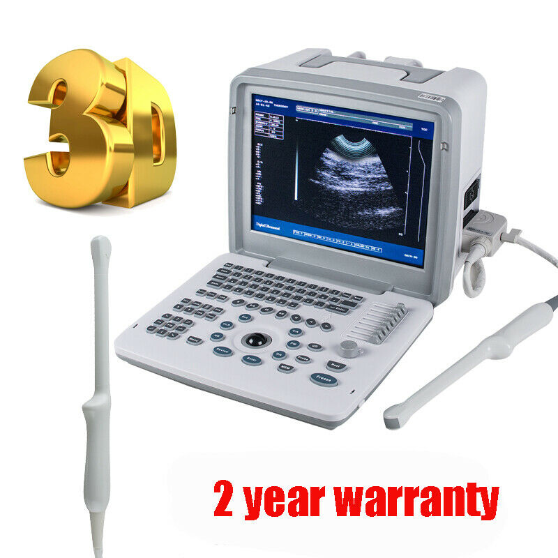 LCD Portable Digital Ultrasound Scanner Machine Transvaginal Probe +External 3D DIAGNOSTIC ULTRASOUND MACHINES FOR SALE