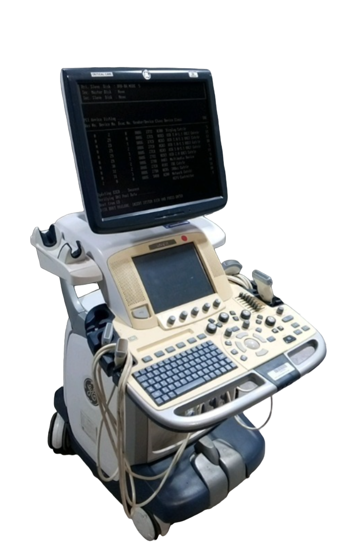 GE LOGIQ E9 ULTRASOUND MACHINE WITH 4 PROBES (S1-5, 9L-D, ML6-15,C1-5) 2009 DIAGNOSTIC ULTRASOUND MACHINES FOR SALE